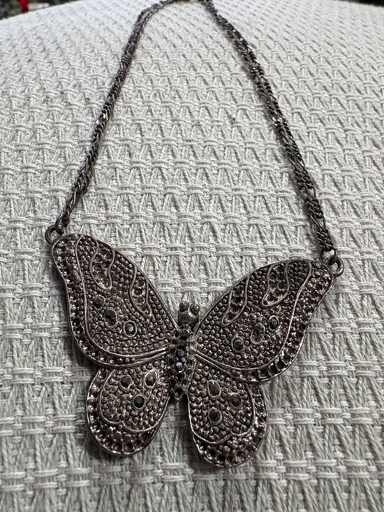 Jewelry - Butterfly Statement Necklace in Antique Silver